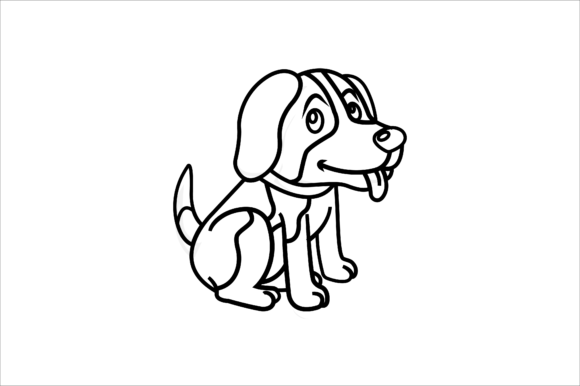 Animal Dog Cartoon Outline: A Designer's Review for Embroidery Projects