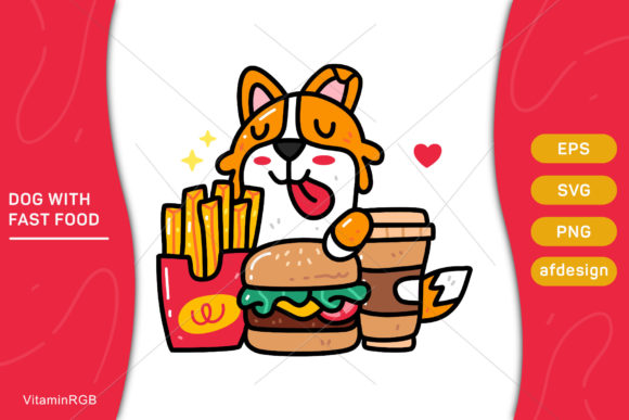 Dog with Fast Food Doodle