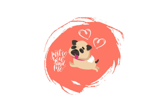Valentine Angel Dog Illustration